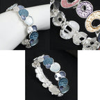 Fortune Jewel The Tree Of Life Round Pattern Unity Alloy Elastic Bracelet Bangle