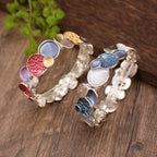 Fortune Jewel The Tree Of Life Round Pattern Unity Alloy Elastic Bracelet Bangle