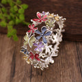 Fortune Jewel Colorful Butterfly Flowers Love Alloy Elastic Bracelet Bangle