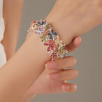 Fortune Jewel Colorful Butterfly Flowers Love Alloy Elastic Bracelet Bangle