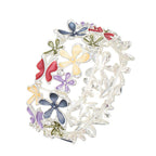 Fortune Jewel Colorful Butterfly Flowers Love Alloy Elastic Bracelet Bangle