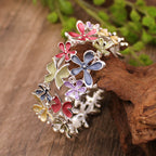 Fortune Jewel Colorful Butterfly Flowers Love Alloy Elastic Bracelet Bangle