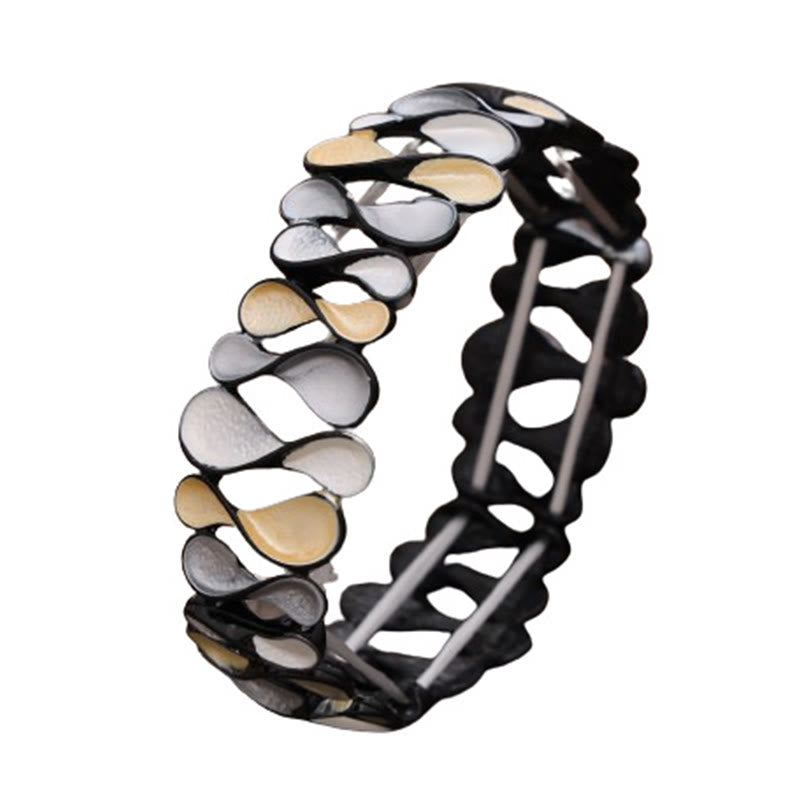 Fortune Jewel Colorful Geometric Hollow 8-shaped Alloy Healing Elastic Bracelet Bangle
