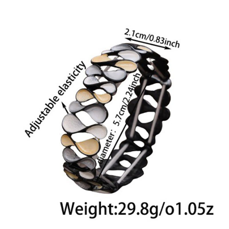Fortune Jewel Colorful Geometric Hollow 8-shaped Alloy Healing Elastic Bracelet Bangle