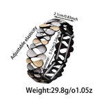 Fortune Jewel Colorful Geometric Hollow 8-shaped Alloy Healing Elastic Bracelet Bangle
