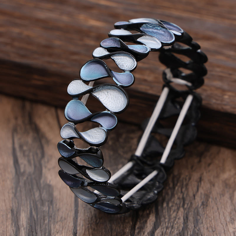Fortune Jewel Colorful Geometric Hollow 8-shaped Alloy Healing Elastic Bracelet Bangle