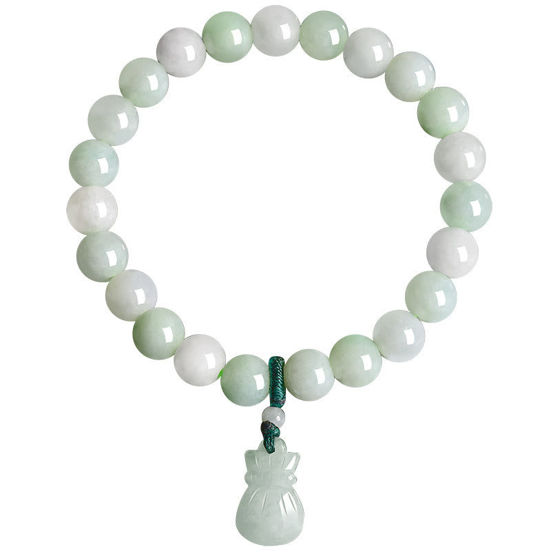 Fortune Jewel Natural Jade Money Bag Charm Luck Bracelet
