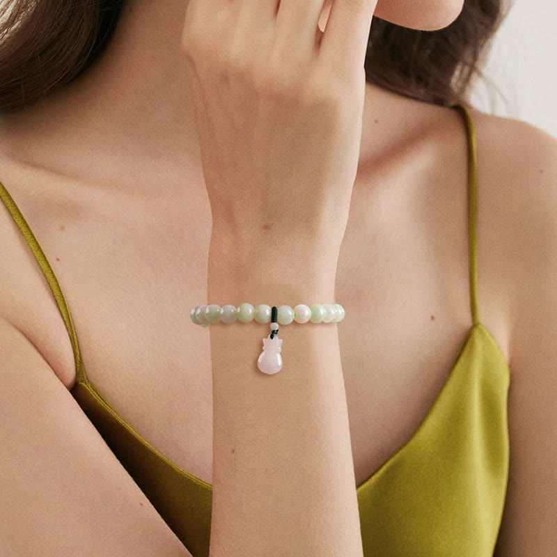 Fortune Jewel Natural Jade Money Bag Charm Luck Bracelet