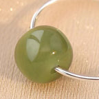 Fortune Jewel 925 Sterling Silver Hetian Jade Bead Luck Earrings