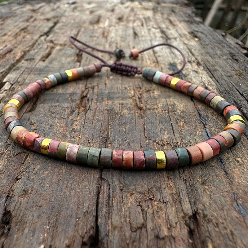 Fortune Jewel Rhodonite Healing Relationships Spacer Bead Bracelet