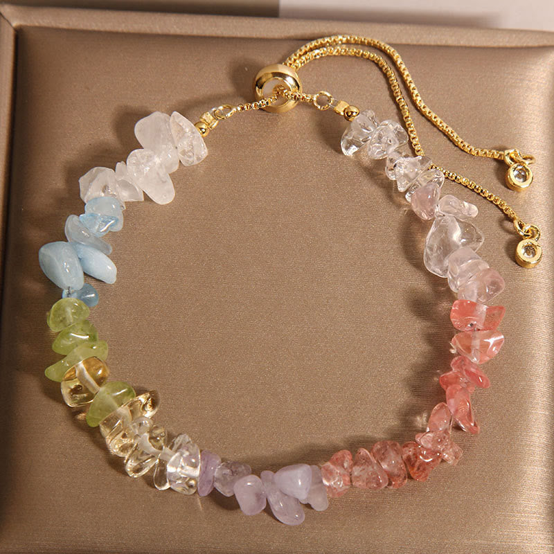 Fortune Jewel Various Gravel Crystals White Crystal Blue Crystal Protection Bracelet