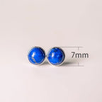 Fortune Jewel Vintage 925 Sterling Silver Lazurite Balance Earrings