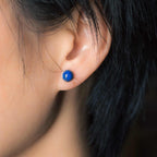 Fortune Jewel Vintage 925 Sterling Silver Lazurite Balance Earrings
