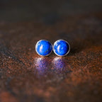 Fortune Jewel Vintage 925 Sterling Silver Lazurite Balance Earrings