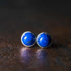 Fortune Jewel Vintage 925 Sterling Silver Lazurite Balance Earrings