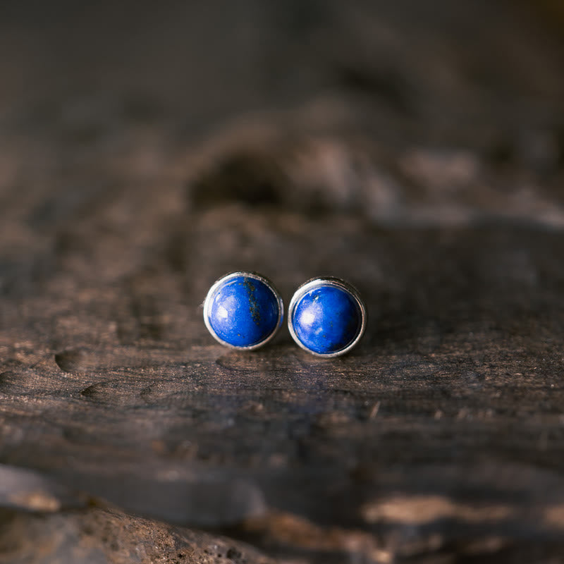 Fortune Jewel Vintage 925 Sterling Silver Lazurite Balance Earrings