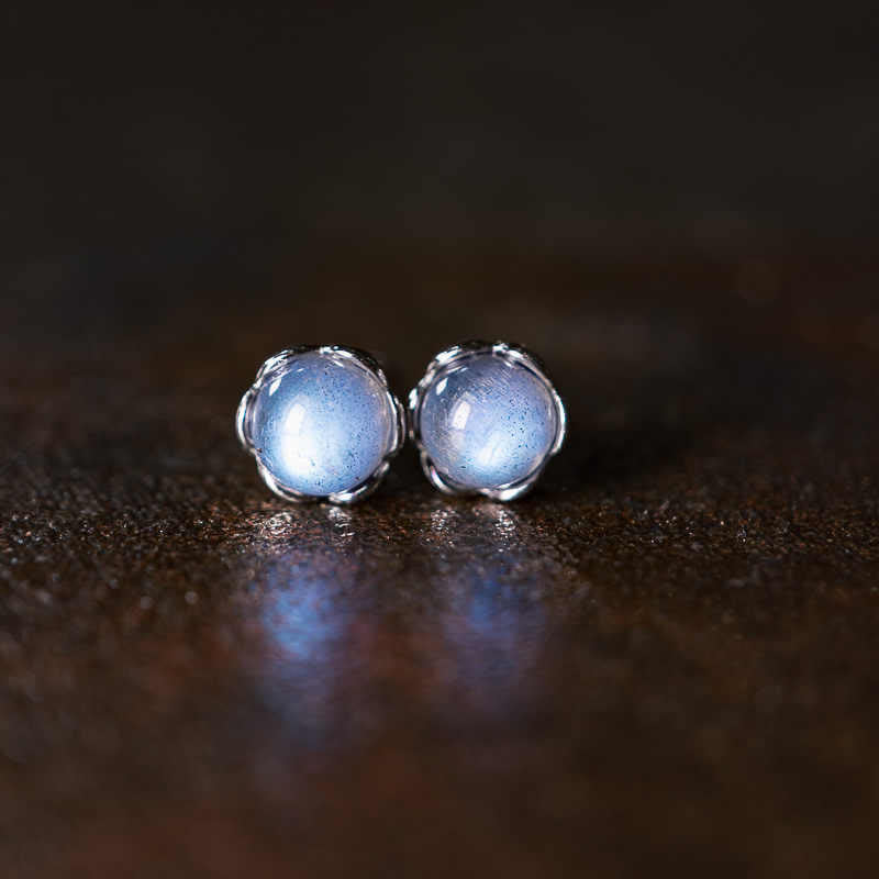 Fortune Jewel 925 Sterling Silver Moonstone Positive Earrings