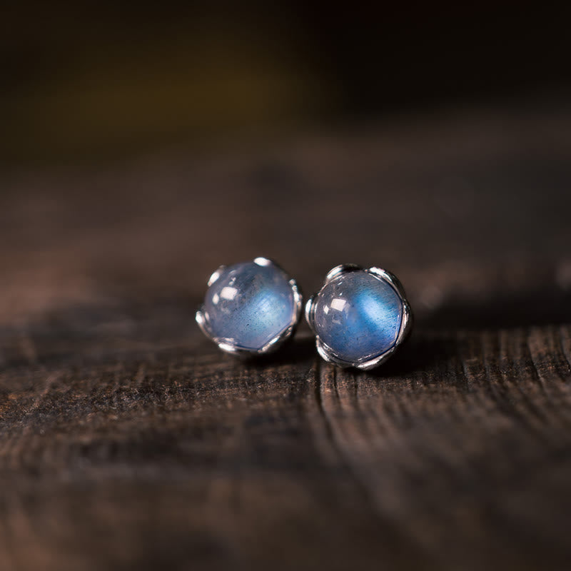 Fortune Jewel 925 Sterling Silver Moonstone Positive Earrings
