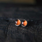 Fortune Jewel 925 Sterling Silver Garnet Protection Earrings