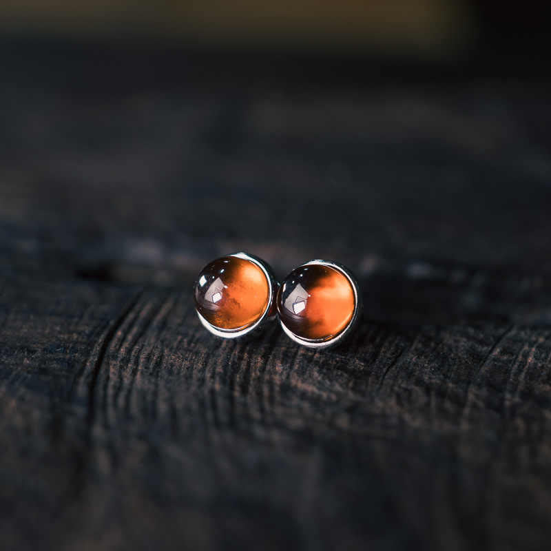 Fortune Jewel 925 Sterling Silver Garnet Protection Earrings
