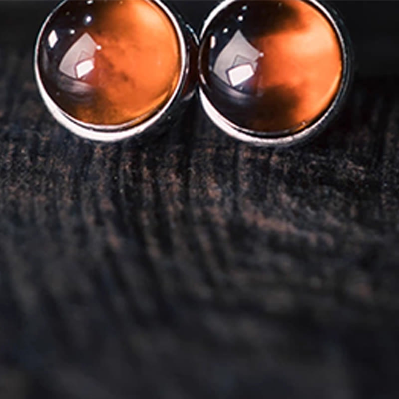 Fortune Jewel 925 Sterling Silver Garnet Protection Earrings