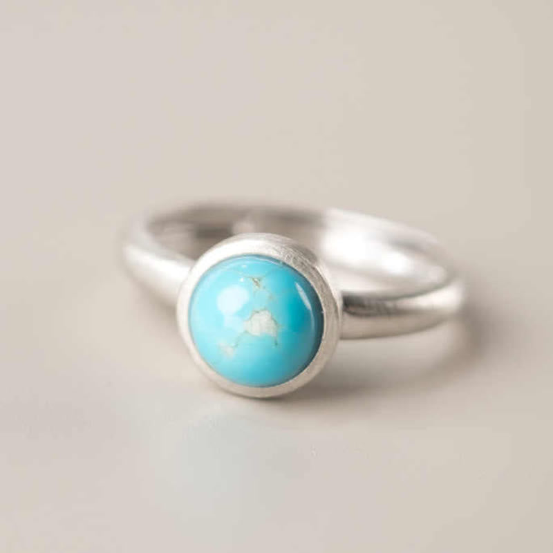 Fortune Jewel Natural 925 Sterling Silver Lazurite Turquoise Adjustable Balance Ring