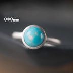 Fortune Jewel Natural 925 Sterling Silver Lazurite Turquoise Adjustable Balance Ring