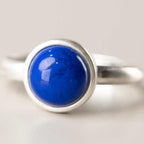 Fortune Jewel Natural 925 Sterling Silver Lazurite Turquoise Adjustable Balance Ring