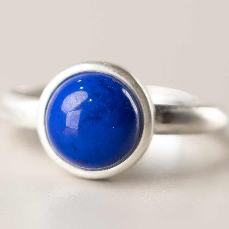 Fortune Jewel Natural 925 Sterling Silver Lazurite Turquoise Adjustable Balance Ring