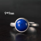 Fortune Jewel Natural 925 Sterling Silver Lazurite Turquoise Adjustable Balance Ring