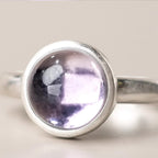 Fortune Jewel Natural 925 Sterling Silver Amethyst Adjustable Balance Ring