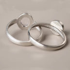Buddha Stones Natural 925 Sterling Silver Pink Crystal Adjustable Warmth Ring