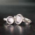 Buddha Stones Natural 925 Sterling Silver Pink Crystal Adjustable Warmth Ring