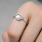 Buddha Stones Natural 925 Sterling Silver Pink Crystal Adjustable Warmth Ring