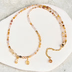 Fortune Jewel Natural Citrine Beads Pleasure Multi Layer Bracelet