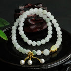 Fortune Jewel Natural Tianshan Jade Lotus Gourd Double Circle Prosperity Bracelet