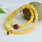 Buddha Stones Topaz Red Agate Bead Fortune Bracelet