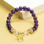Fortune Jewel Natural Amethyst Citrine Money Bag Balance Bracelet