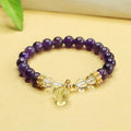 Fortune Jewel Natural Amethyst Citrine Money Bag Balance Bracelet
