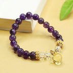 Fortune Jewel Natural Amethyst Citrine Money Bag Balance Bracelet