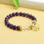 Fortune Jewel Natural Amethyst Citrine Money Bag Balance Bracelet