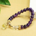 Fortune Jewel Natural Amethyst Citrine Money Bag Balance Bracelet