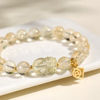 Fortune Jewel Natural Citrine PiXiu Copper Coin Protection Bracelet