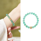 Fortune Jewel 925 Sterling Silver Green Strawberry Quartz Flower Calm Bracelet