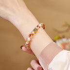 Fortune Jewel 999 Sterling Silver Citrine Om Mani Padme Hum Protection Bracelet
