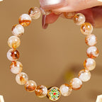 Fortune Jewel 999 Sterling Silver Citrine Om Mani Padme Hum Protection Bracelet