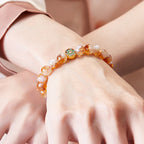 Fortune Jewel 999 Sterling Silver Citrine Om Mani Padme Hum Protection Bracelet