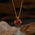 Fortune Jewel Red Agate Tiger Eye Aquamarine Moonstone 925 Sterling Silver Confidence Necklace Pendant