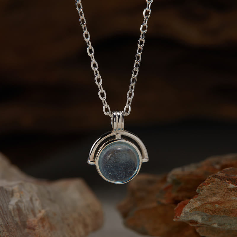 Fortune Jewel Red Agate Tiger Eye Aquamarine Moonstone 925 Sterling Silver Confidence Necklace Pendant