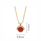Fortune Jewel Red Agate Tiger Eye Aquamarine Moonstone 925 Sterling Silver Confidence Necklace Pendant